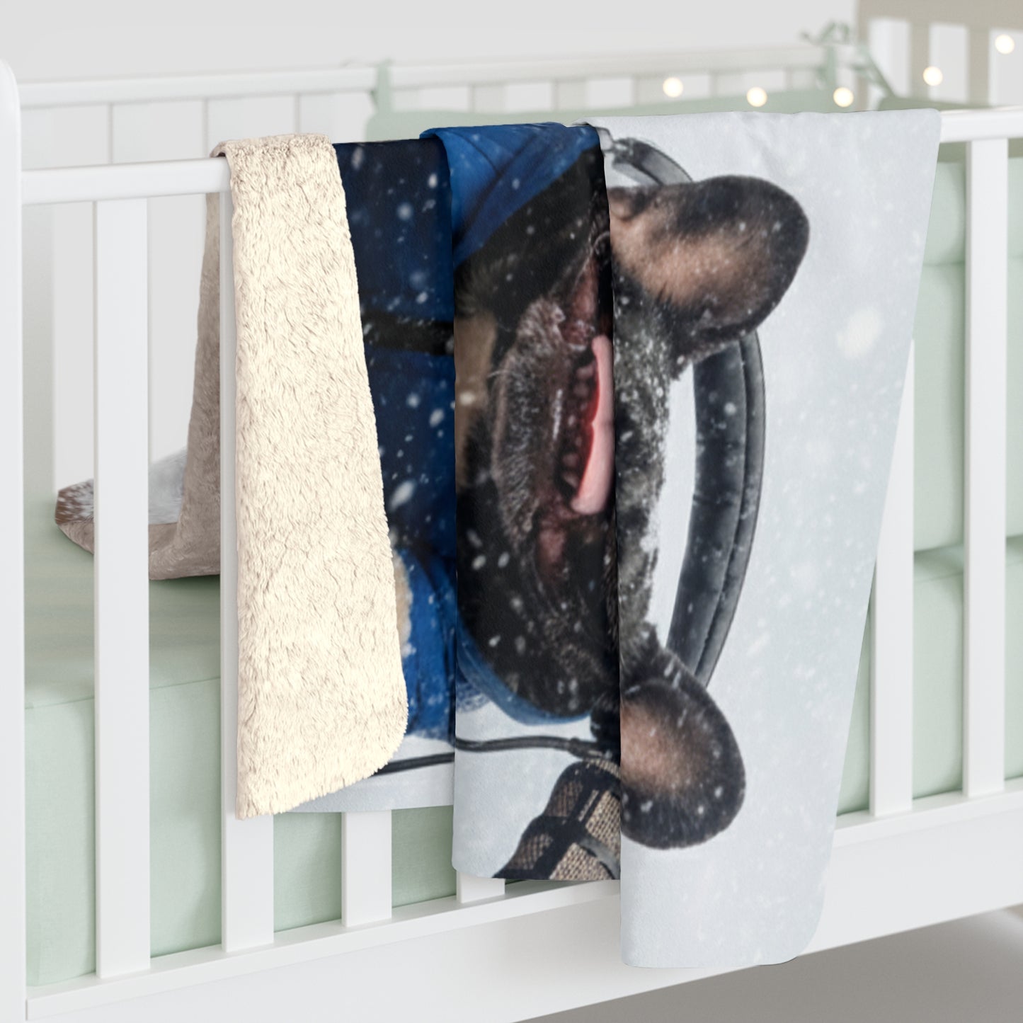 Goldie & Frenchie Sherpa Blanket — Cozy Winter Design to Keep You Warm!