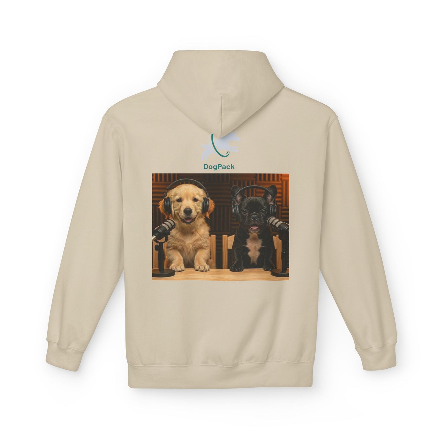 Puppies Goldie & Frenchie Front and Back Print - Soft Style Podcast Hoodie