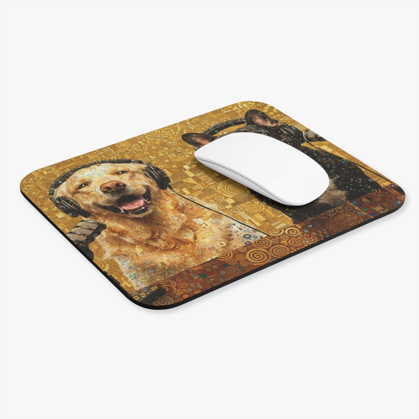 Goldie & Frenchie Klimt-inspired Mouse Pad