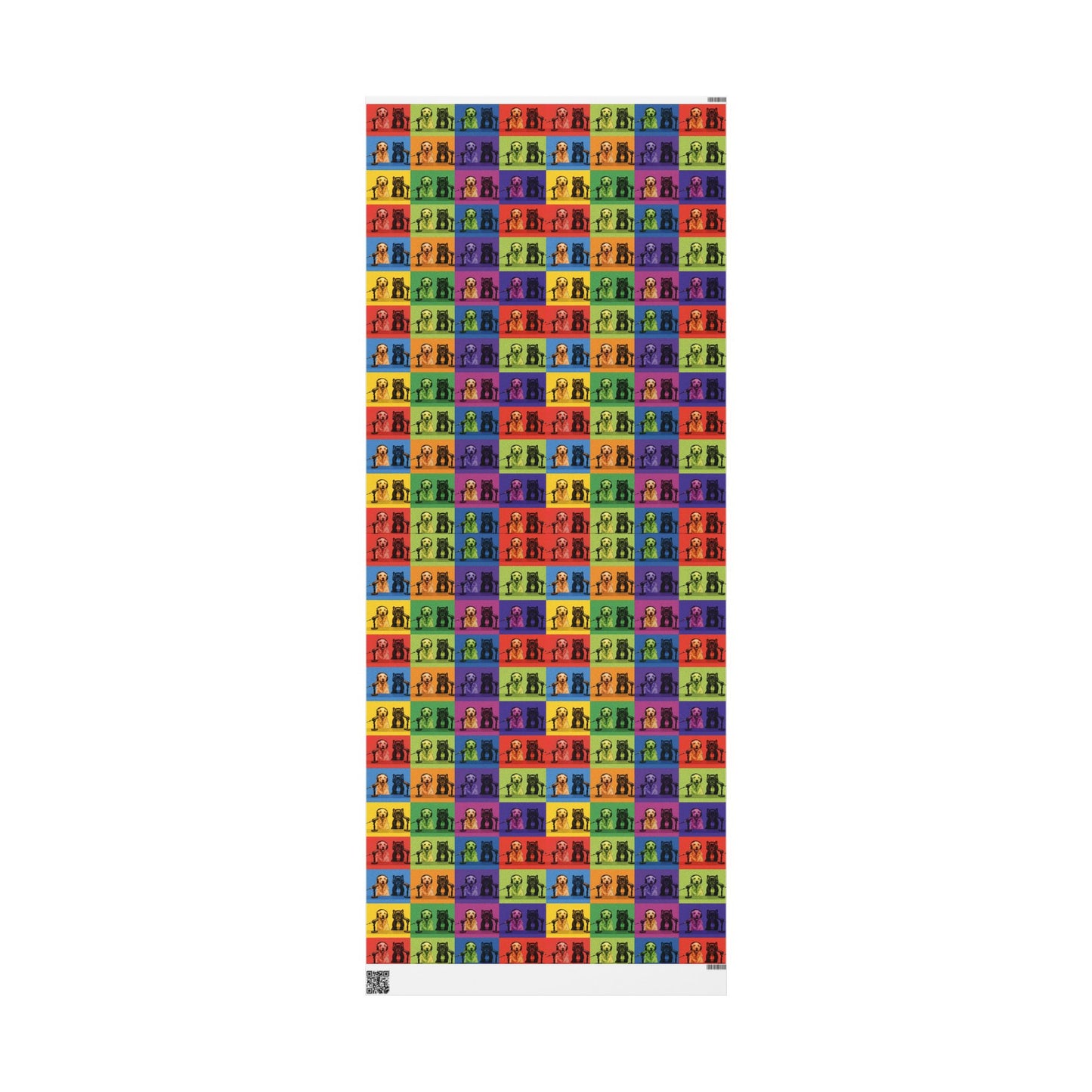 Goldie & Frenchie Pop Art Wrapping Paper Roll — Colorful Warhol Inspired Gift Wrap