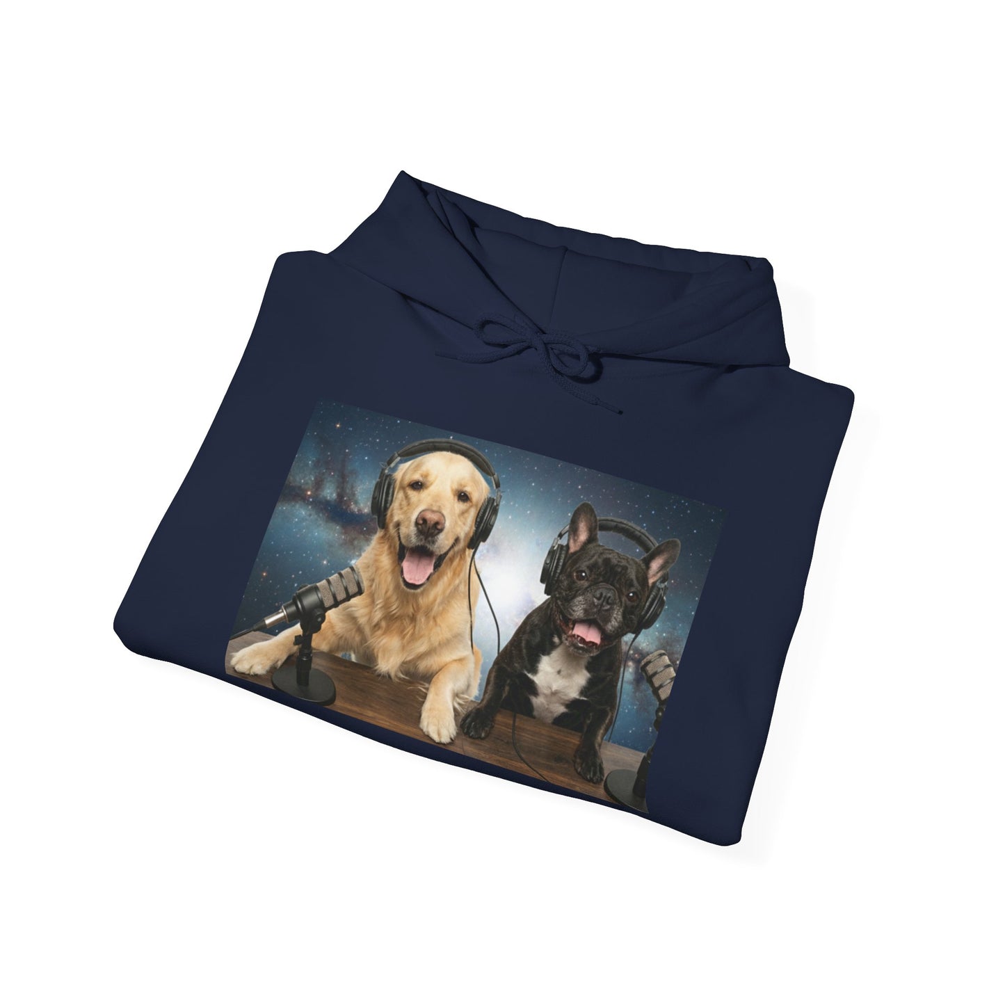 Goldie & Frenchie Cozy Hoodie Broadcasting from Space