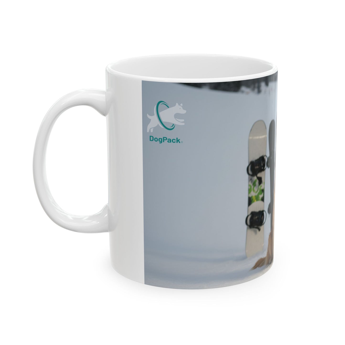 Goldie & Frenchie Hitting the Slopes — Snowboard Day Ski Mug for Dog Lovers (11oz/15oz)