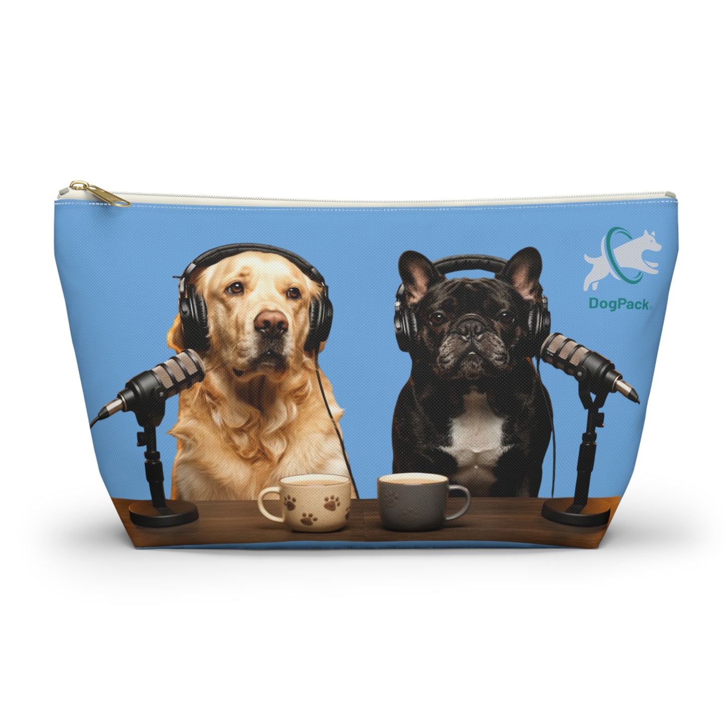 Goldie & Frenchie Playful Puppies and Serious Adults Accessory Pouch