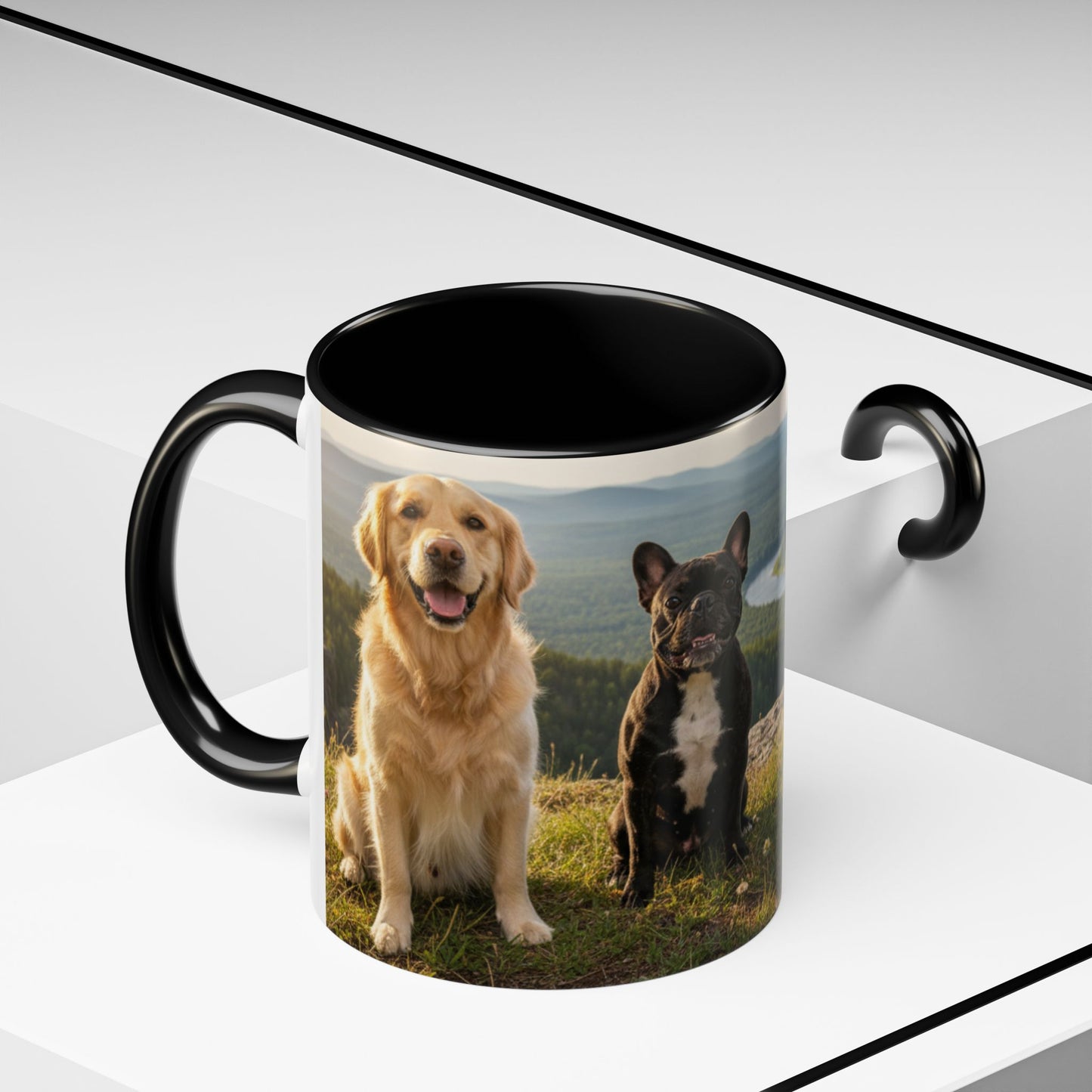 Goldie & Frenchie Take the Day Off Accent Coffee Mug – Out on a Hike (11/15oz)