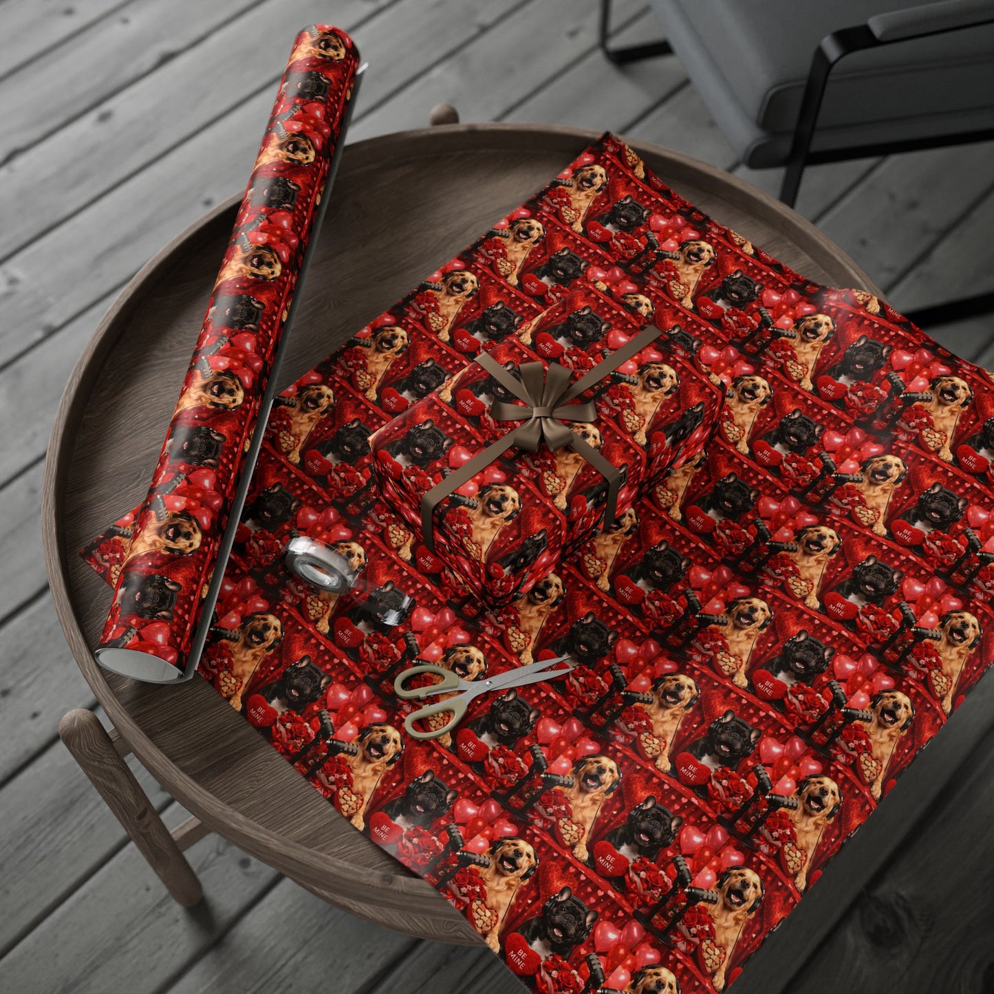 Goldie & Frenchie 'Be My Valentine' Wrapping Paper Roll — Dog Podcast Inspired Gift Wrap