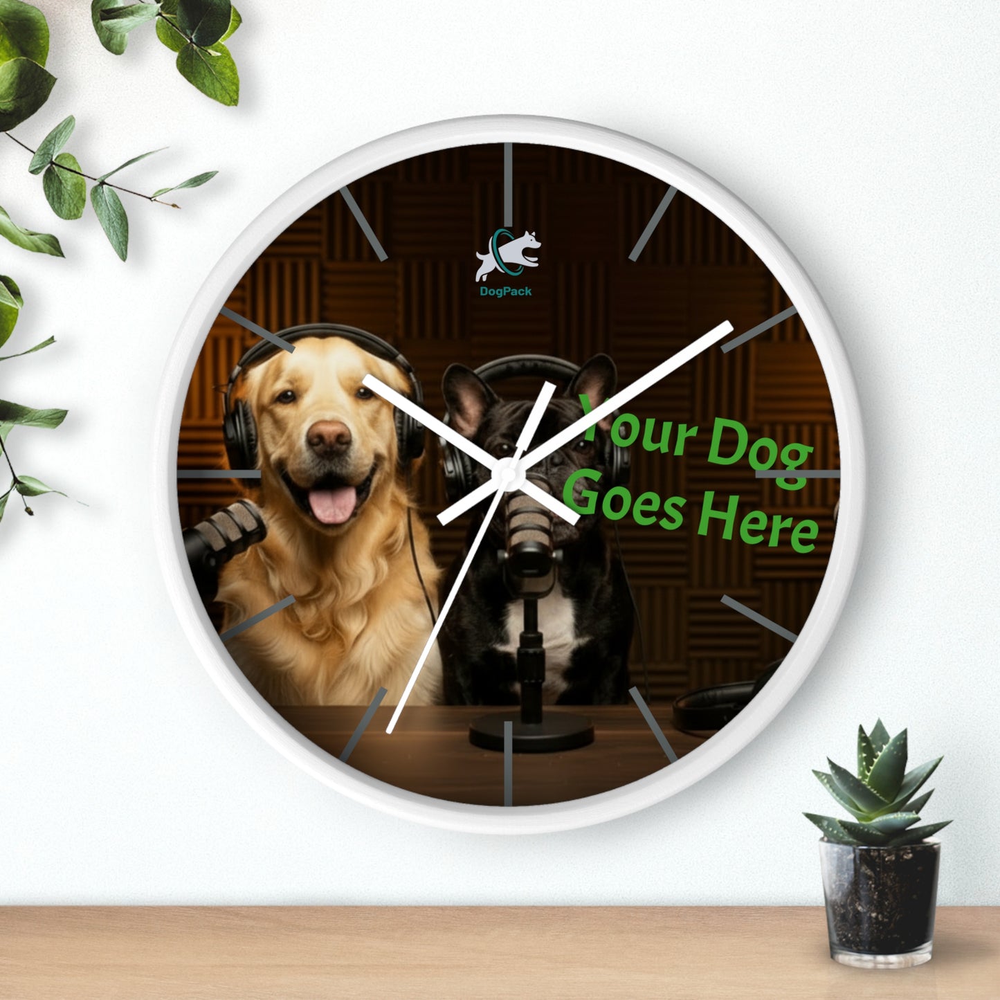 Goldie & Frenchie Custom Studio Wall Clock with your dog