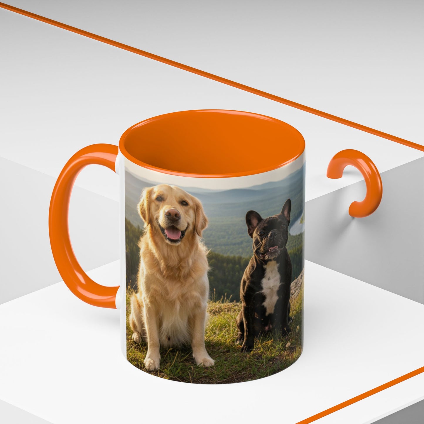 Goldie & Frenchie Take the Day Off Accent Coffee Mug – Out on a Hike (11/15oz)