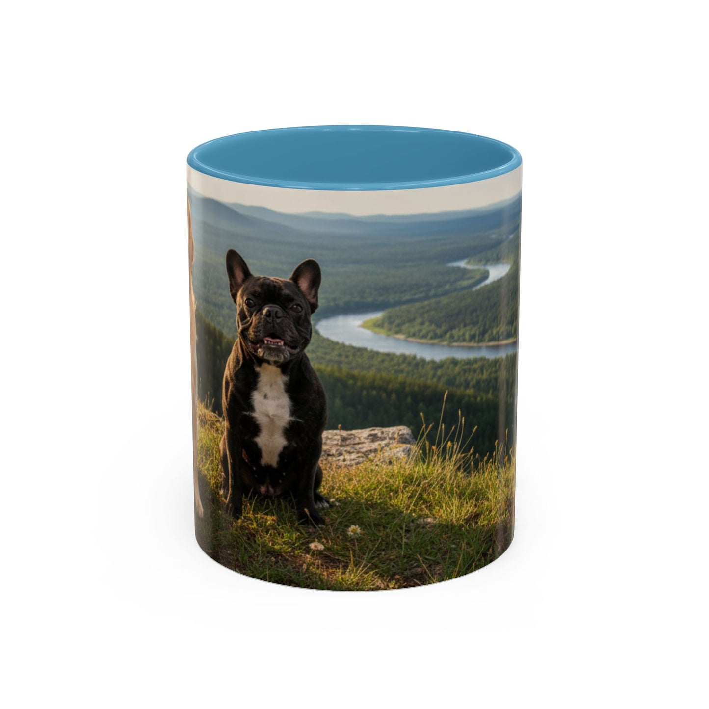 Goldie & Frenchie Take the Day Off Accent Coffee Mug – Out on a Hike (11/15oz)