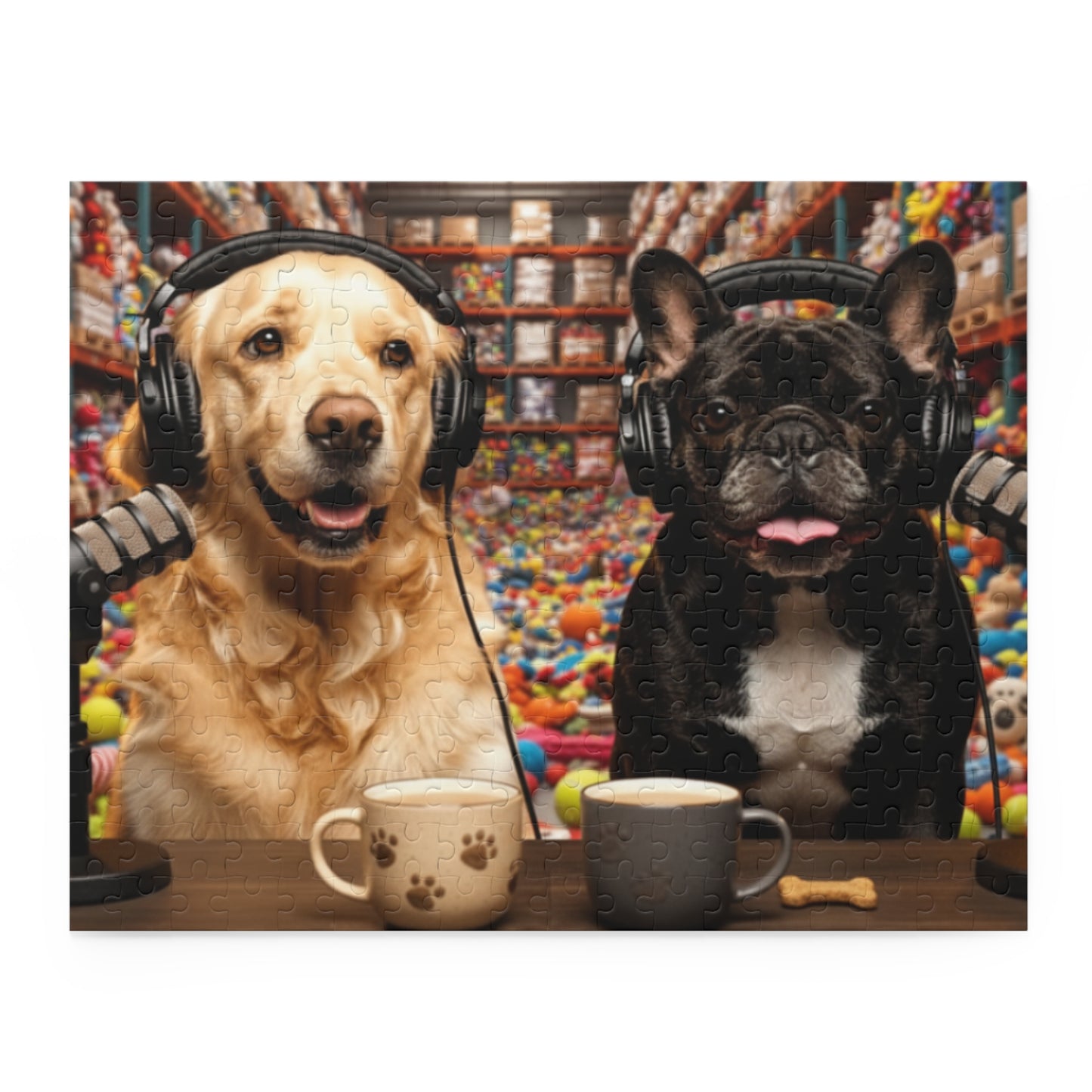 Goldie & Frenchie Podcast in the Warehouse Puzzle — 120/252/500-Piece Jigsaw