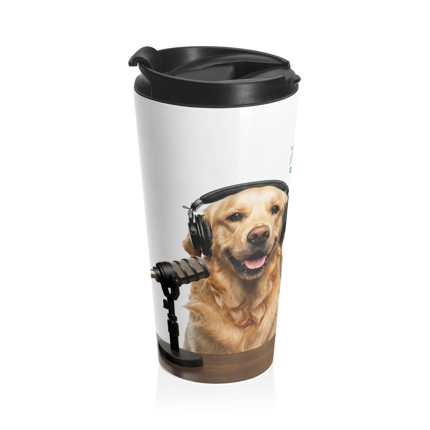 Goldie & Frenchie Smiling - 15 oz. Stainless Steel Travel Mug