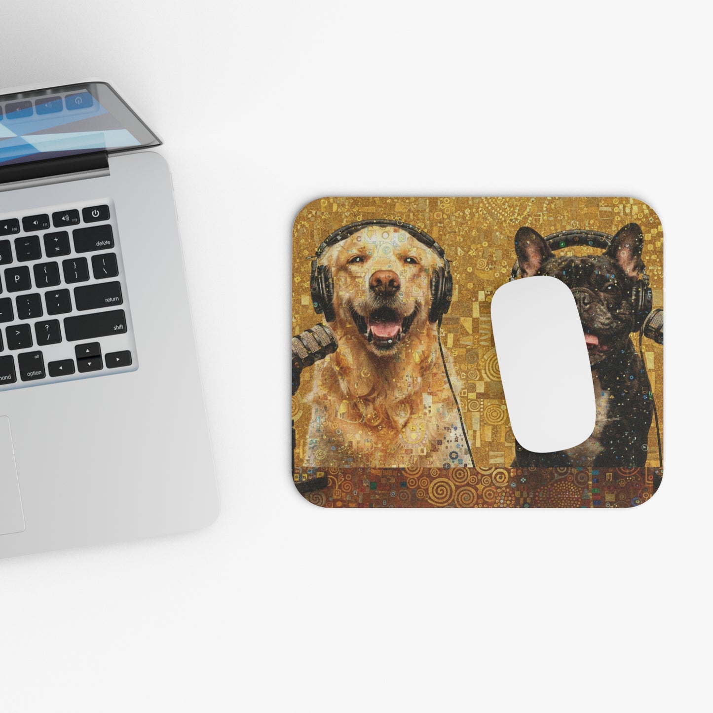 Goldie & Frenchie Klimt-inspired Mouse Pad