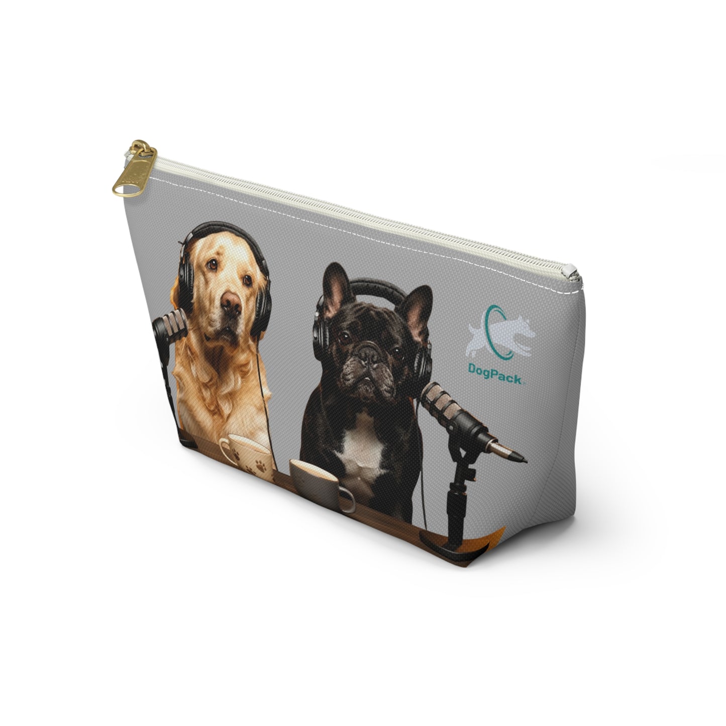 Goldie & Frenchie Playful Puppies and Serious Adults Accessory Pouch
