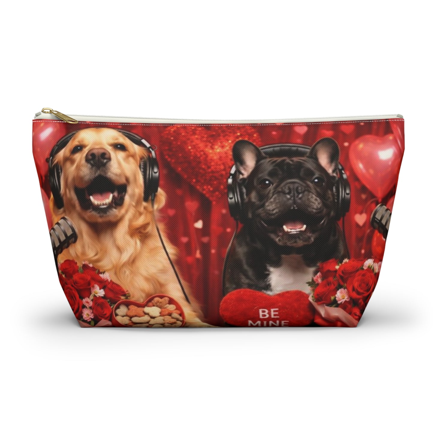 Goldie & Frenchie Valentines Day Inspired Red Accessory Pouch