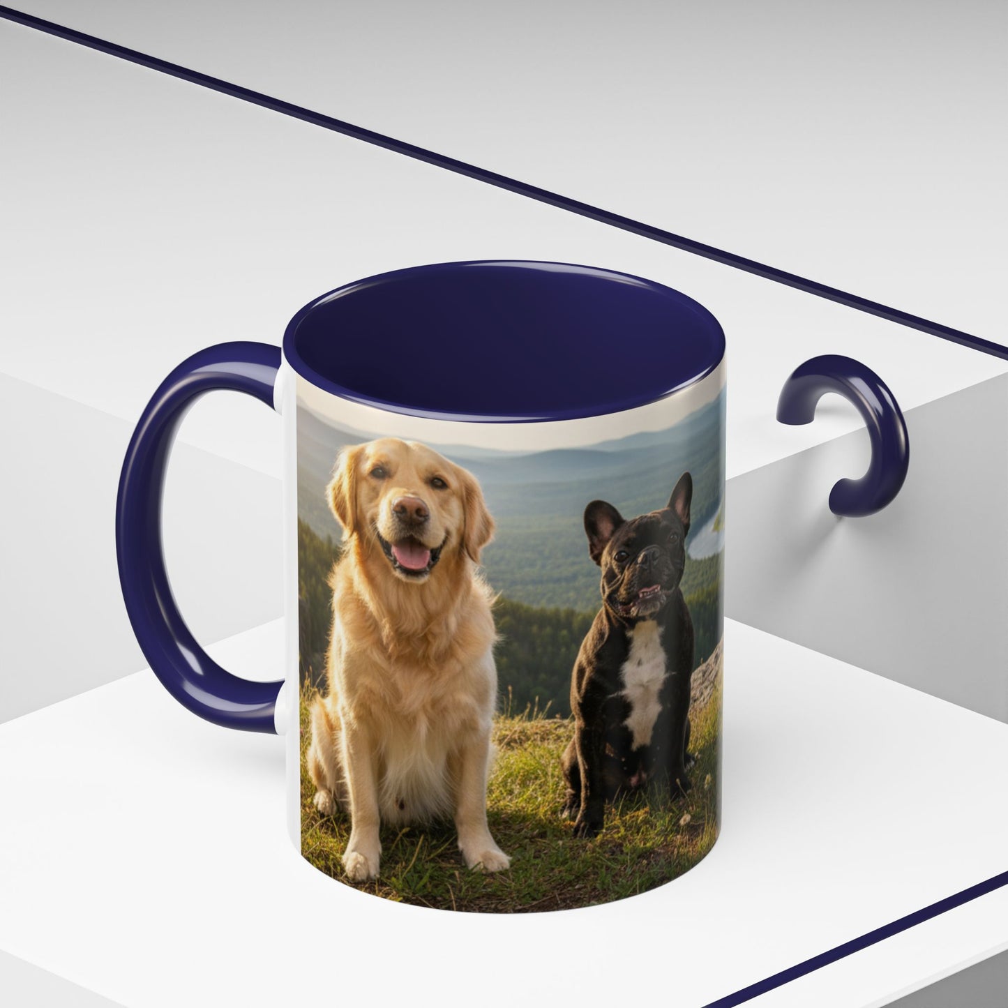 Goldie & Frenchie Take the Day Off Accent Coffee Mug – Out on a Hike (11/15oz)
