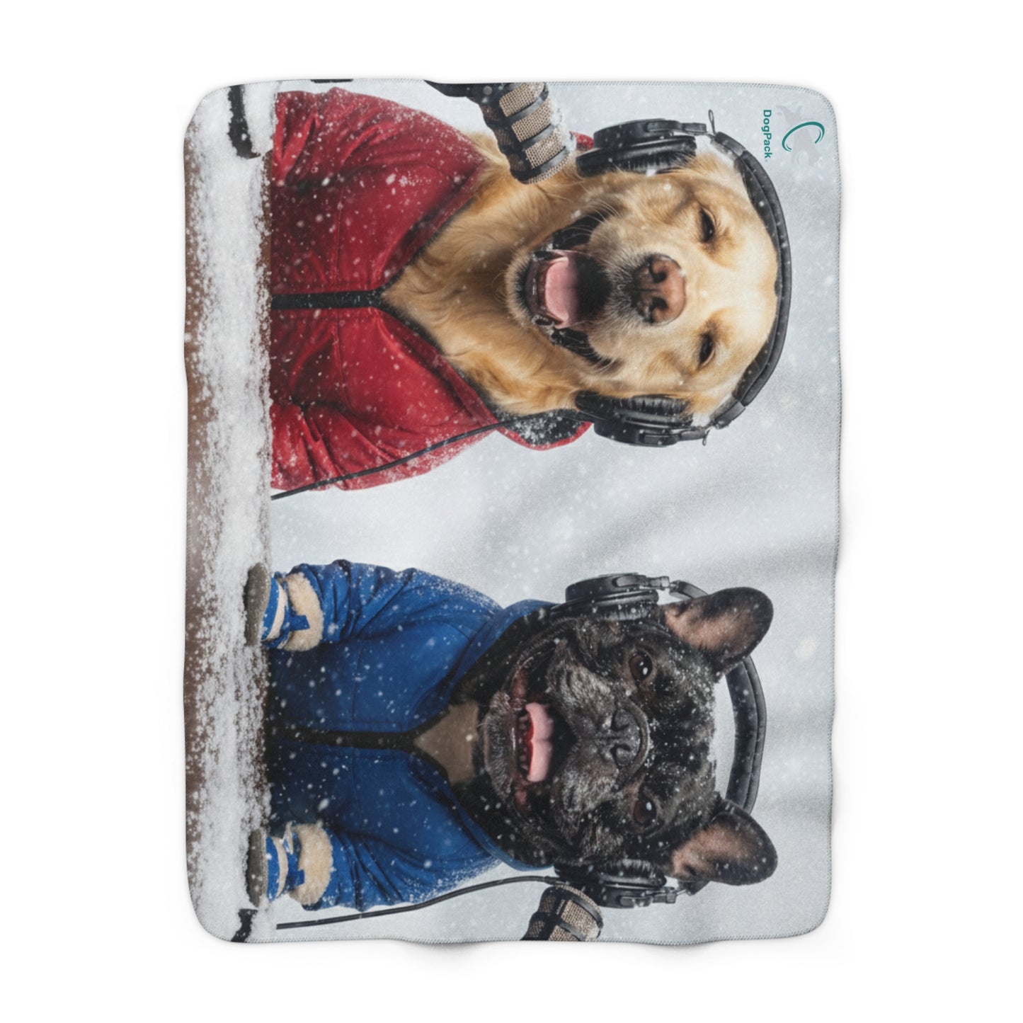 Goldie & Frenchie Sherpa Blanket — Cozy Winter Design to Keep You Warm!
