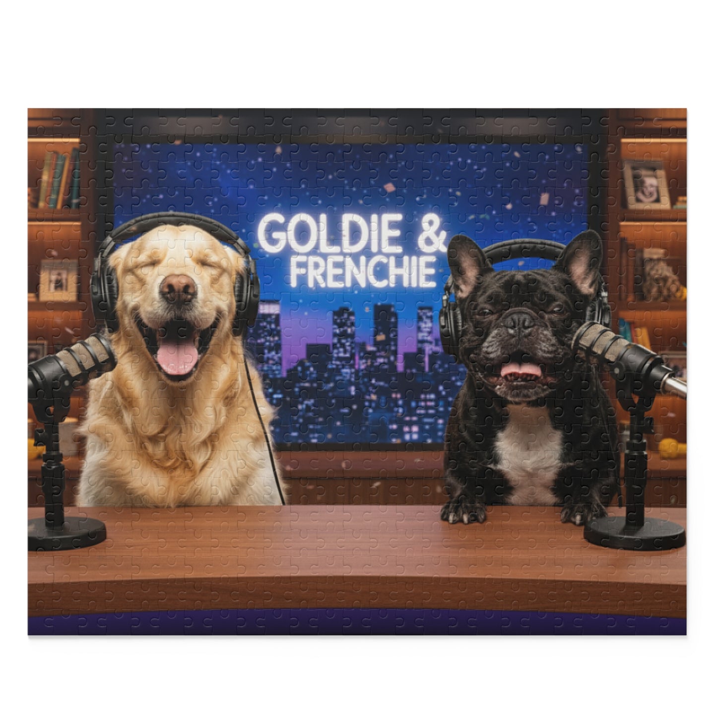 Goldie & Frenchie Talk Show LOL Laughing out Loud Studio Puzzle - Dog Talk Jigsaw (120/252/500 pcs)