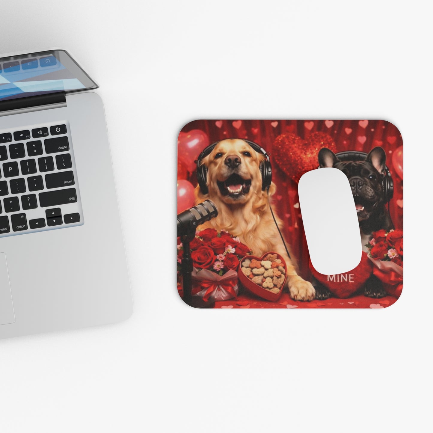Goldie & Frenchie 'Valentines Day' Mouse Pad - 9x8 inches