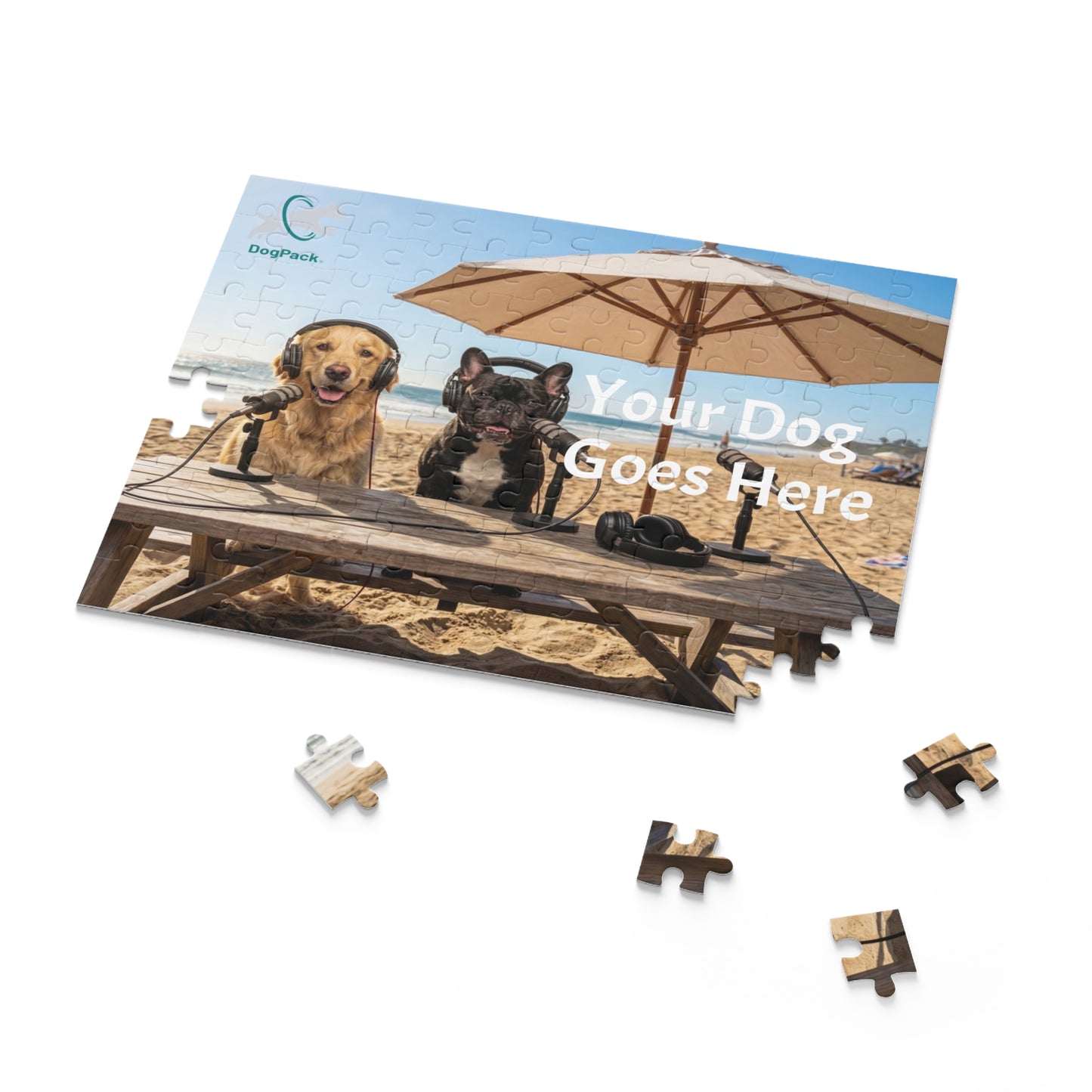 Goldie & Frenchie Custom Puzzle - Send in your pic, on the beach! - 120/252/500-Piece Jigsaw