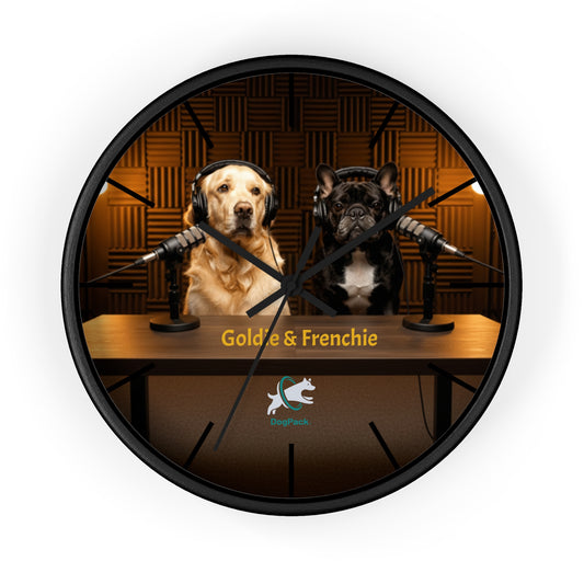 Goldie & Frenchie 'On-Air' Podcast Wall Clock