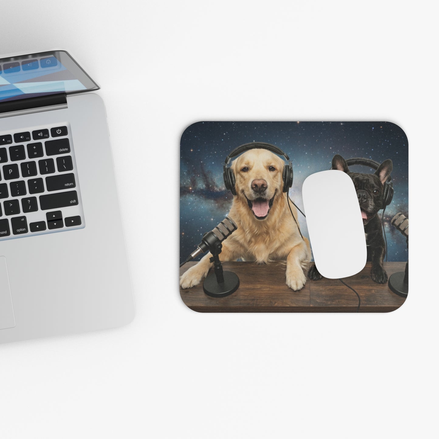 Goldie & Frenchie Mouse Pad — Dogs Broadcasting from Space