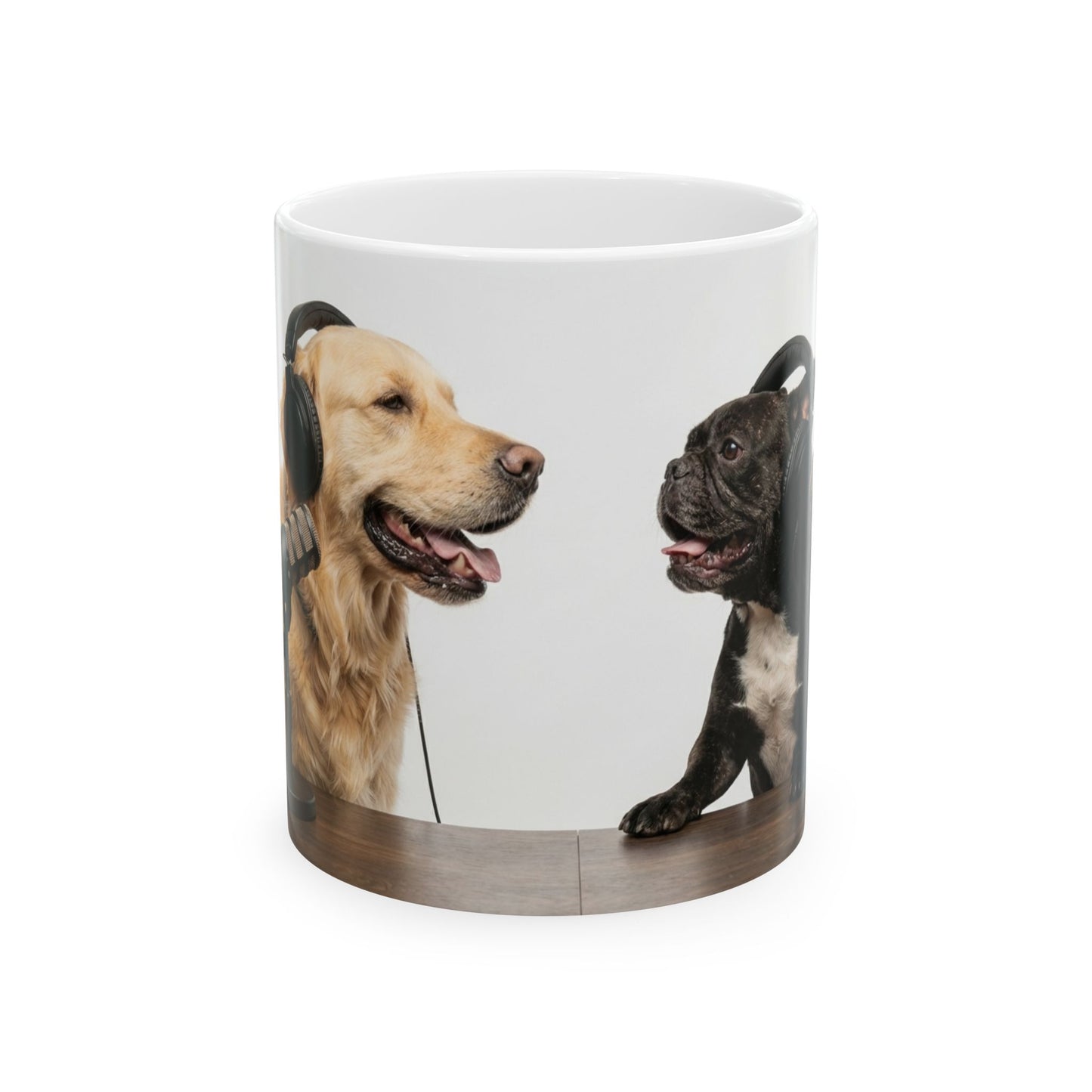 Goldie & Frenchie Chatting Ceramic Mug, (11oz, 15oz)