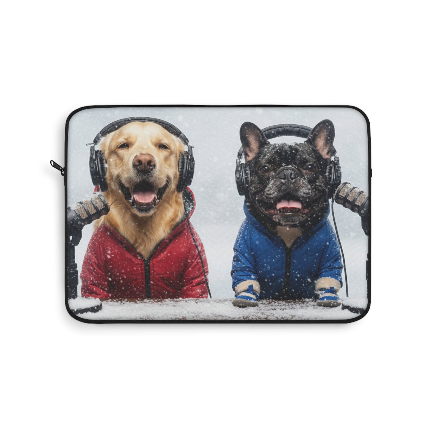 Goldie & Frenchie in Winter Coats - Laptop Sleeve (12", 13", 15")