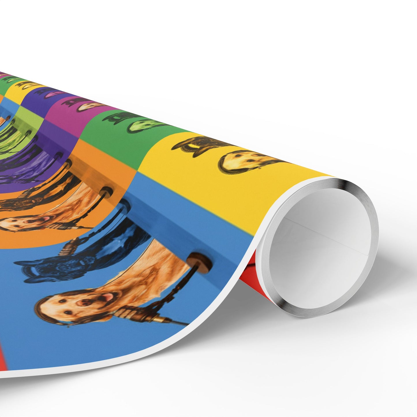 Goldie & Frenchie Pop Art Wrapping Paper Roll — Colorful Warhol Inspired Gift Wrap
