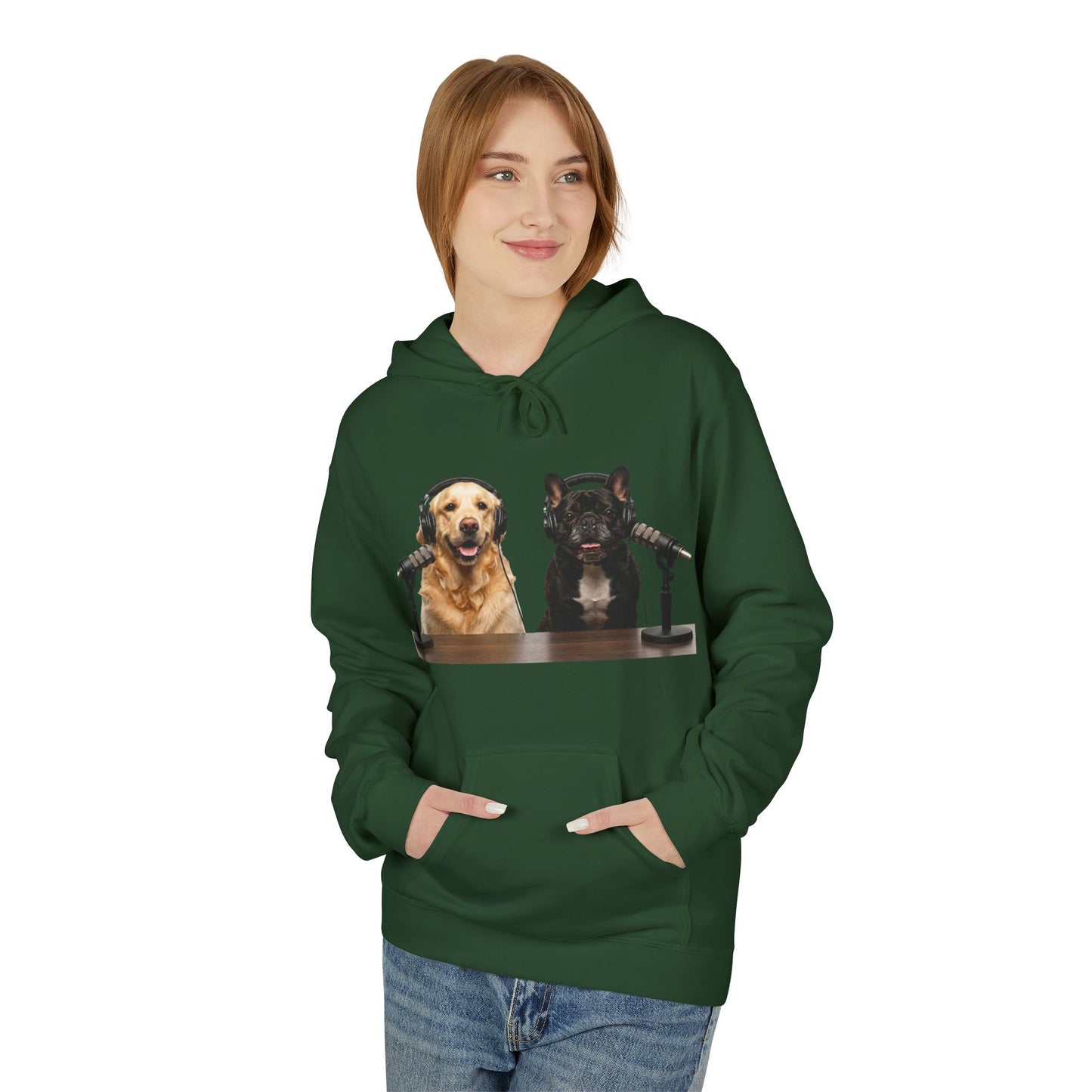 Goldie & Frenchie Repeating Pattern with Australia Flag Hoodie — Front & Back Print - Ships from Australia + New Zealand