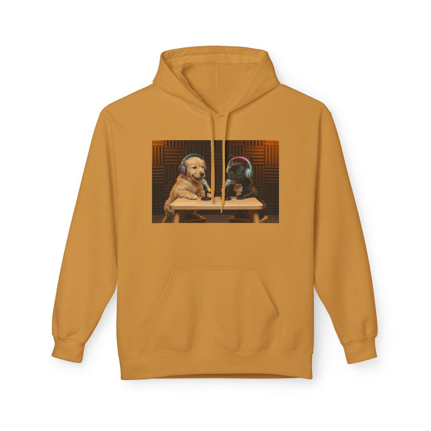 Puppies Goldie & Frenchie Front and Back Print - Soft Style Podcast Hoodie