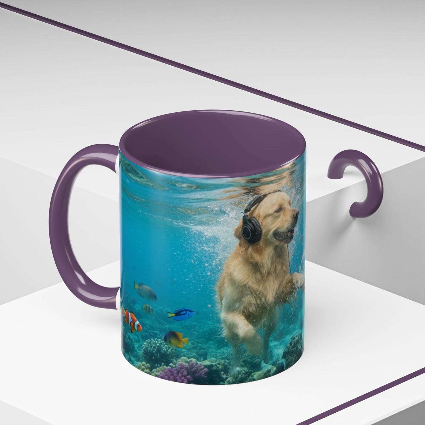 Goldie & Frenchie 'Let's go Deep' Accent Coffee Mug – Choose your Color Interior (11/15oz)