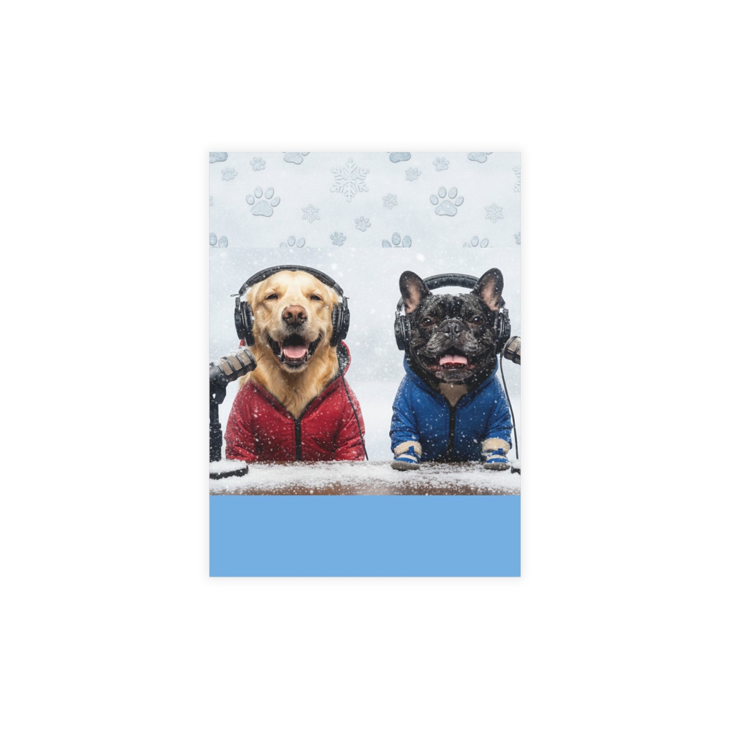 Goldie & Frenchie Winter Postcard Bundles (envelopes included)