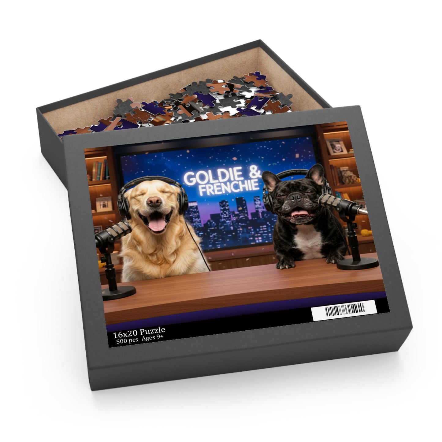 Goldie & Frenchie Talk Show LOL Laughing out Loud Studio Puzzle - Dog Talk Jigsaw (120/252/500 pcs)