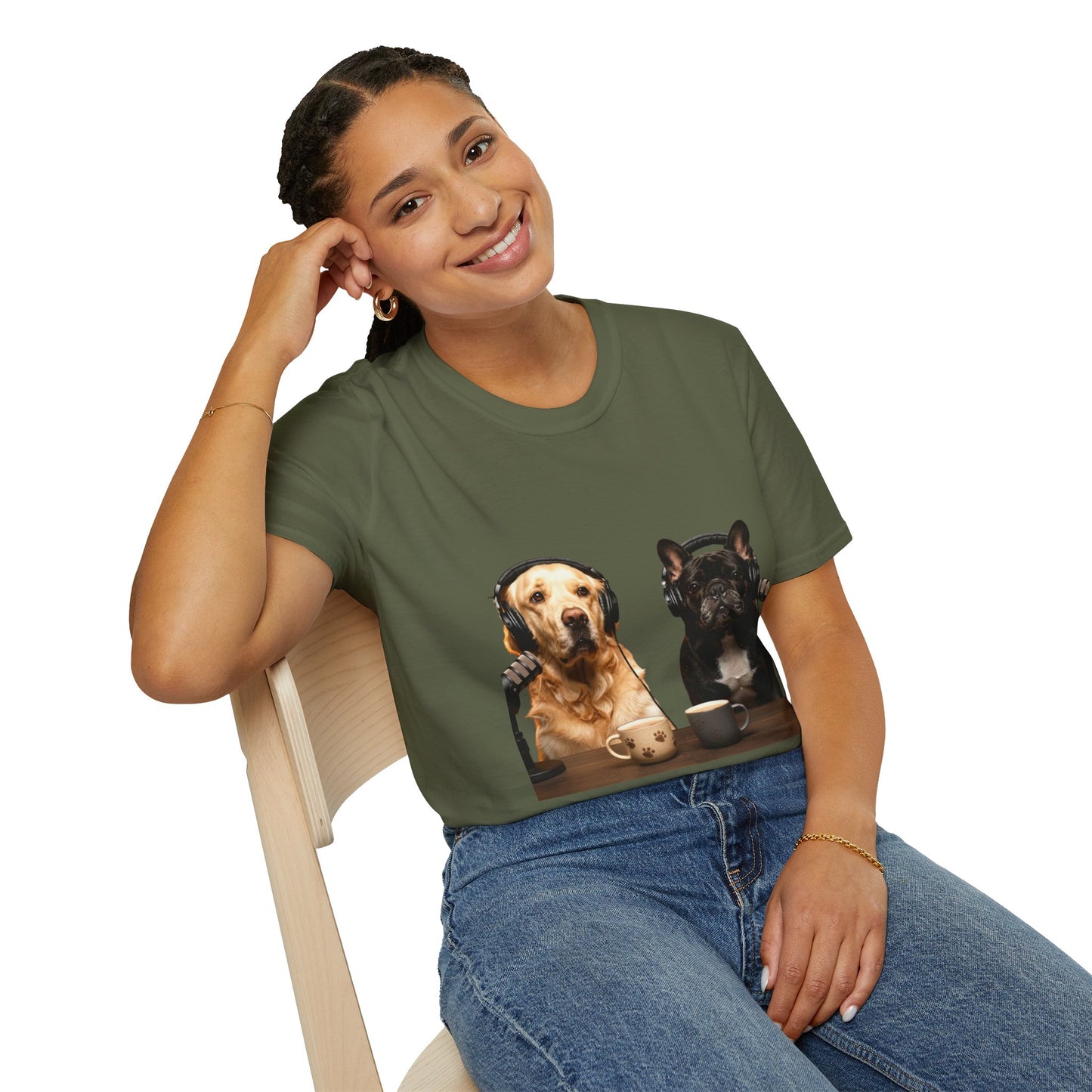 Goldie & Frenchie back & front Softstyle T-shirt