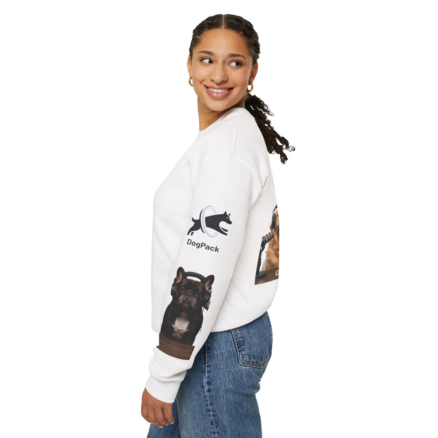 Goldie & Frenchie Have your Back Crewneck and Printed Sleeves