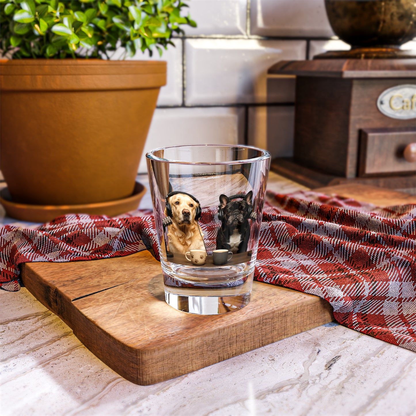 Goldie & Frenchie Classic On-Air Shot Glass — Solid Quality Glass 1.5oz