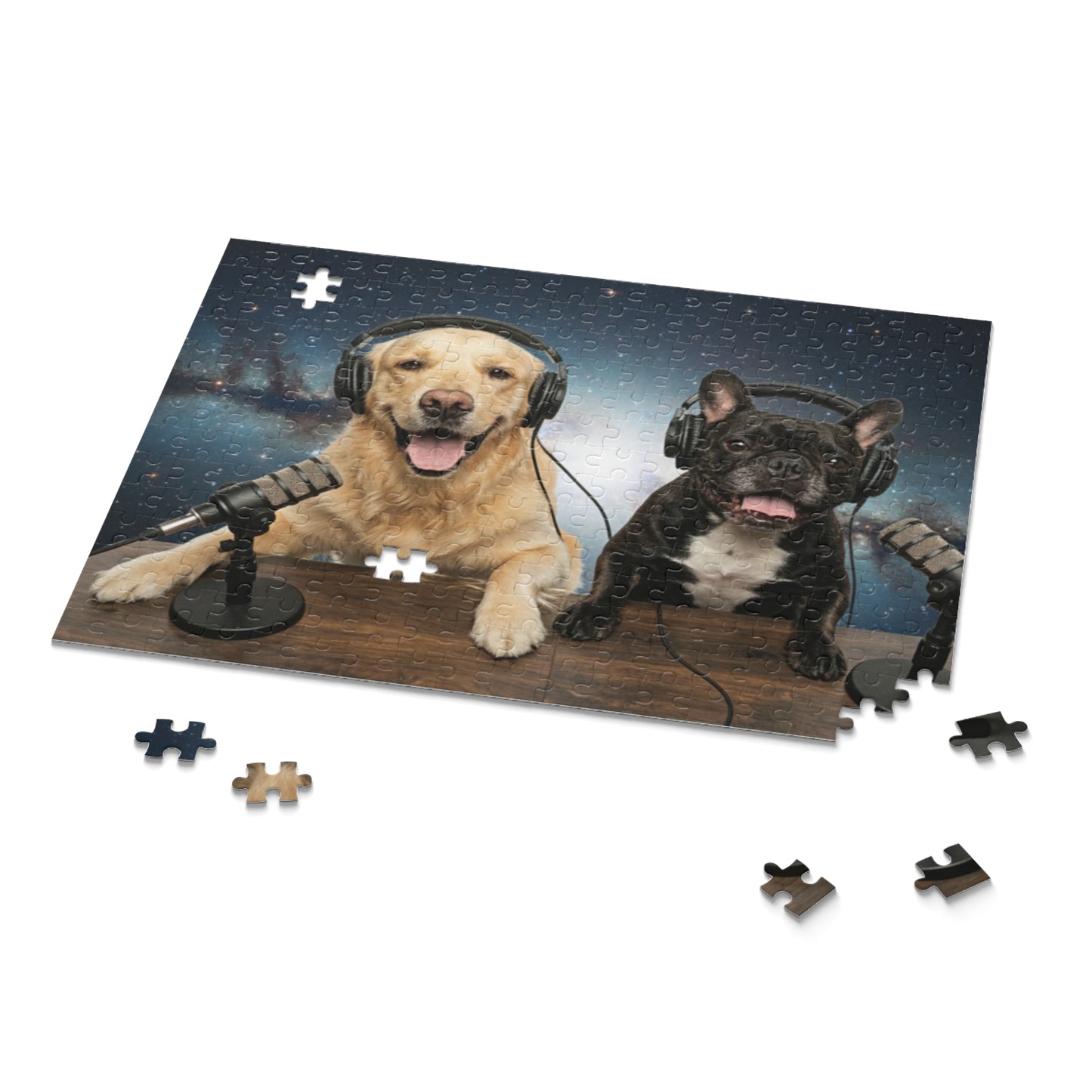 Goldie & Frenchie Broadcasting from Space Puzzle — 120/252/500-Piece Jigsaw