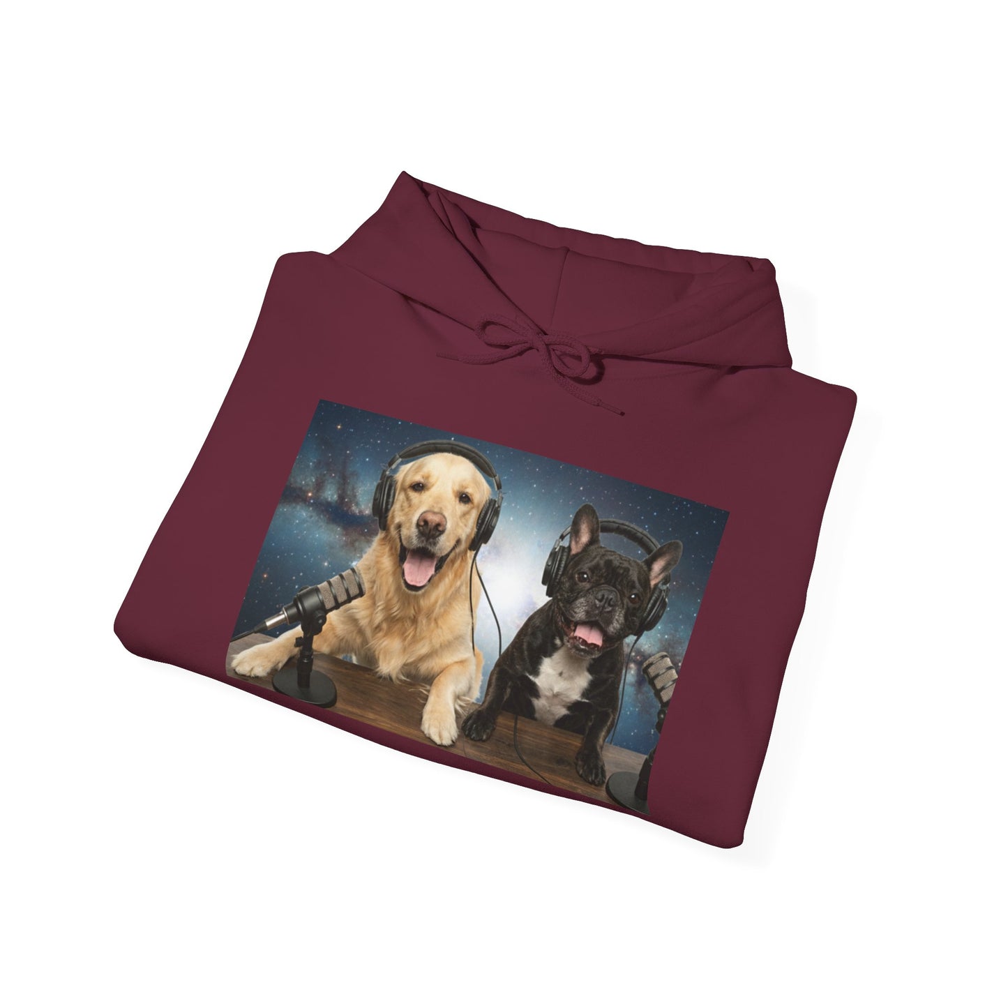Goldie & Frenchie Cozy Hoodie Broadcasting from Space
