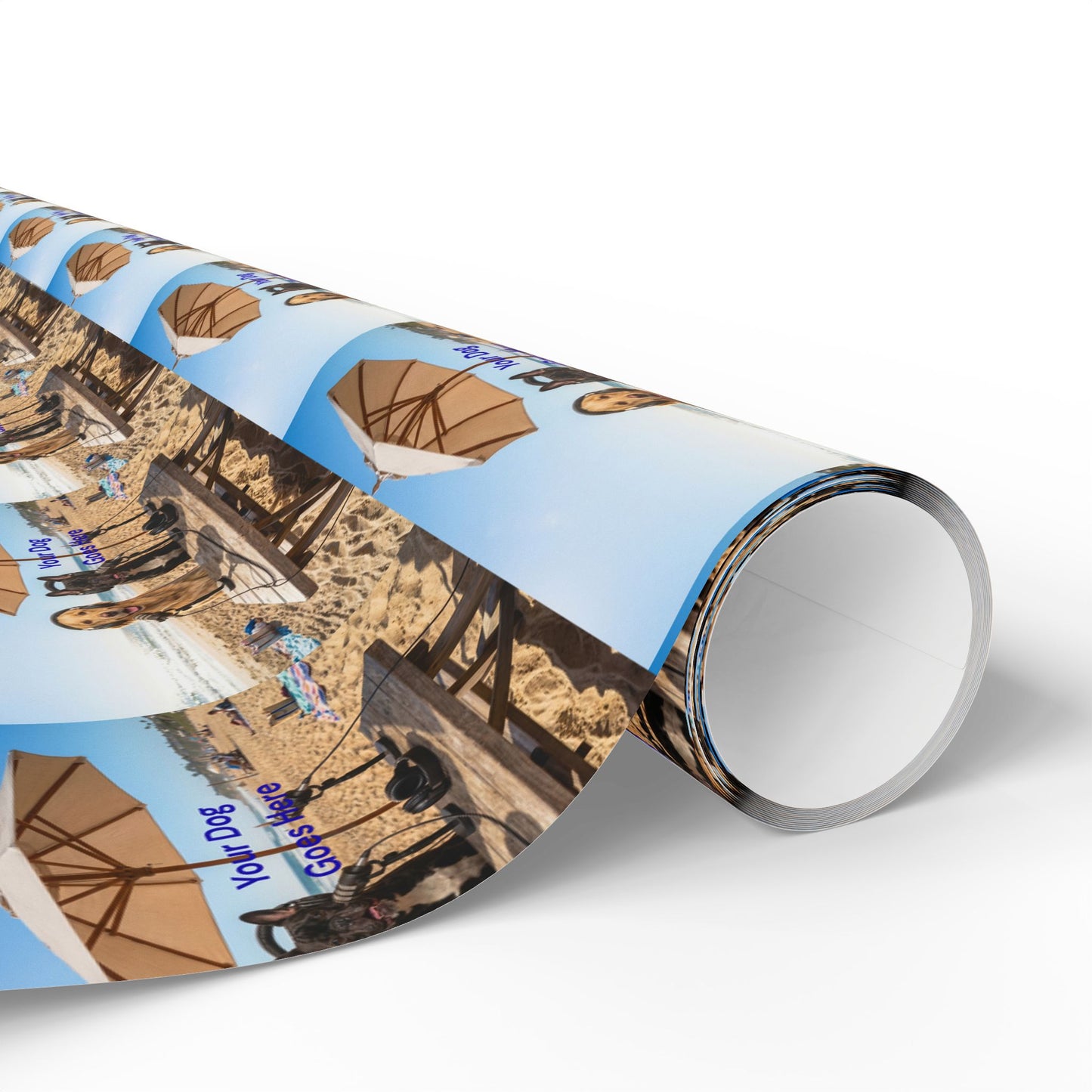 Goldie & Frenchie 'On The Beach with Your Dog' Custom Wrapping Paper Roll — Podcast Inspired Gift Wrap