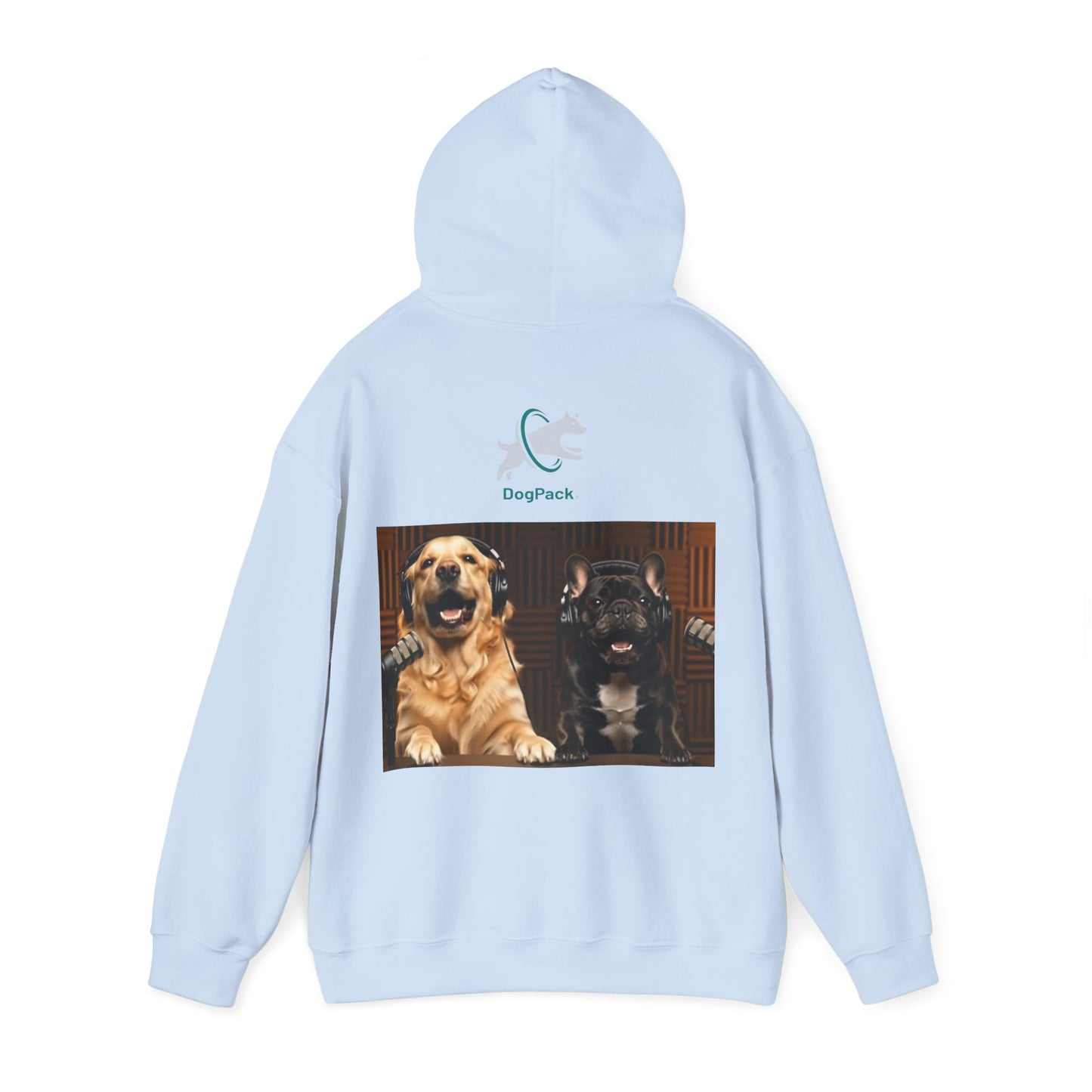 Goldie & Frenchie Dog Podcast with Coffee Mugs Hoodie — Front & Back Print - Ships from United Kingdom