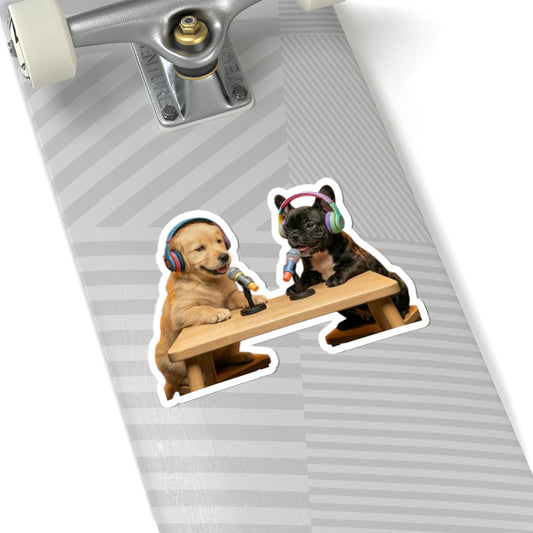 Goldie & Frenchie Podcast Puppies Kiss-Cut Sticker