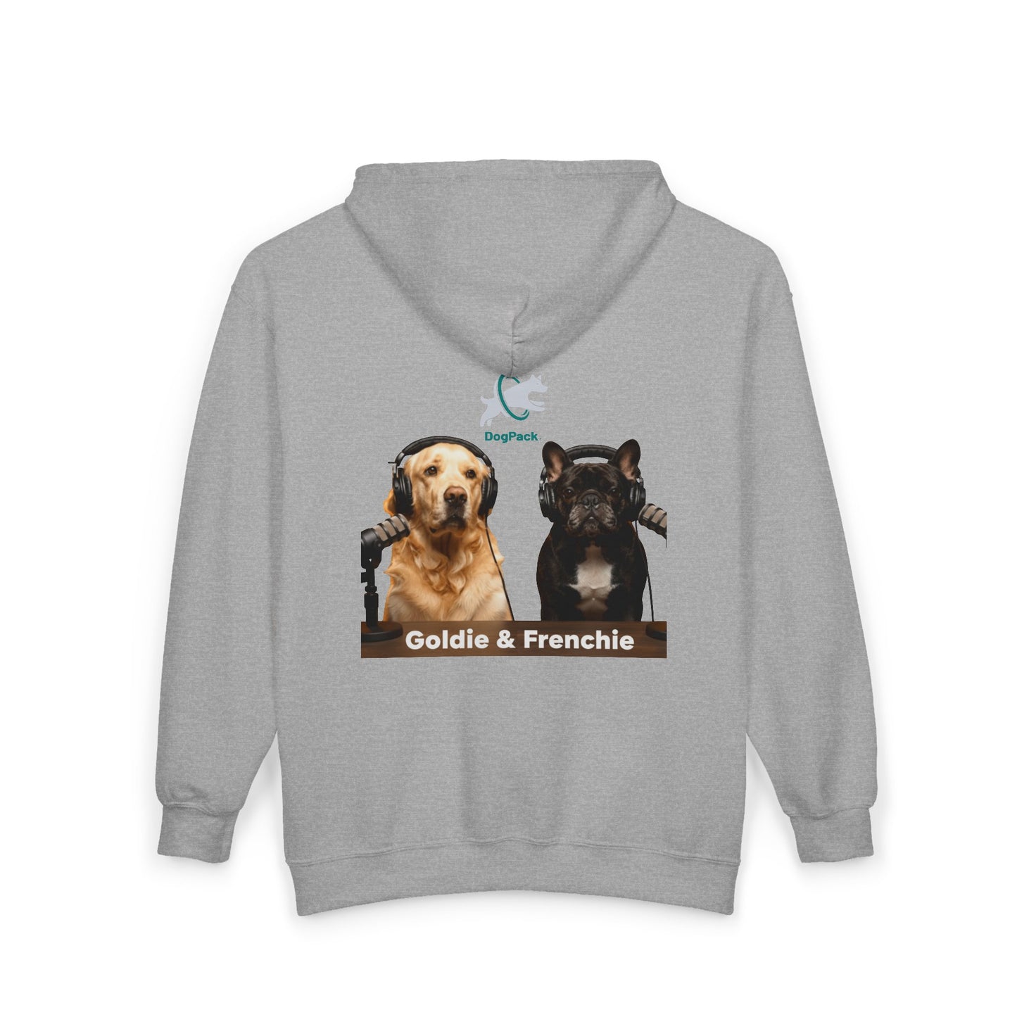 Goldie & Frenchie Podcast Full-Zip Hoodie - Front and Back - Ships from Australia + New Zealand