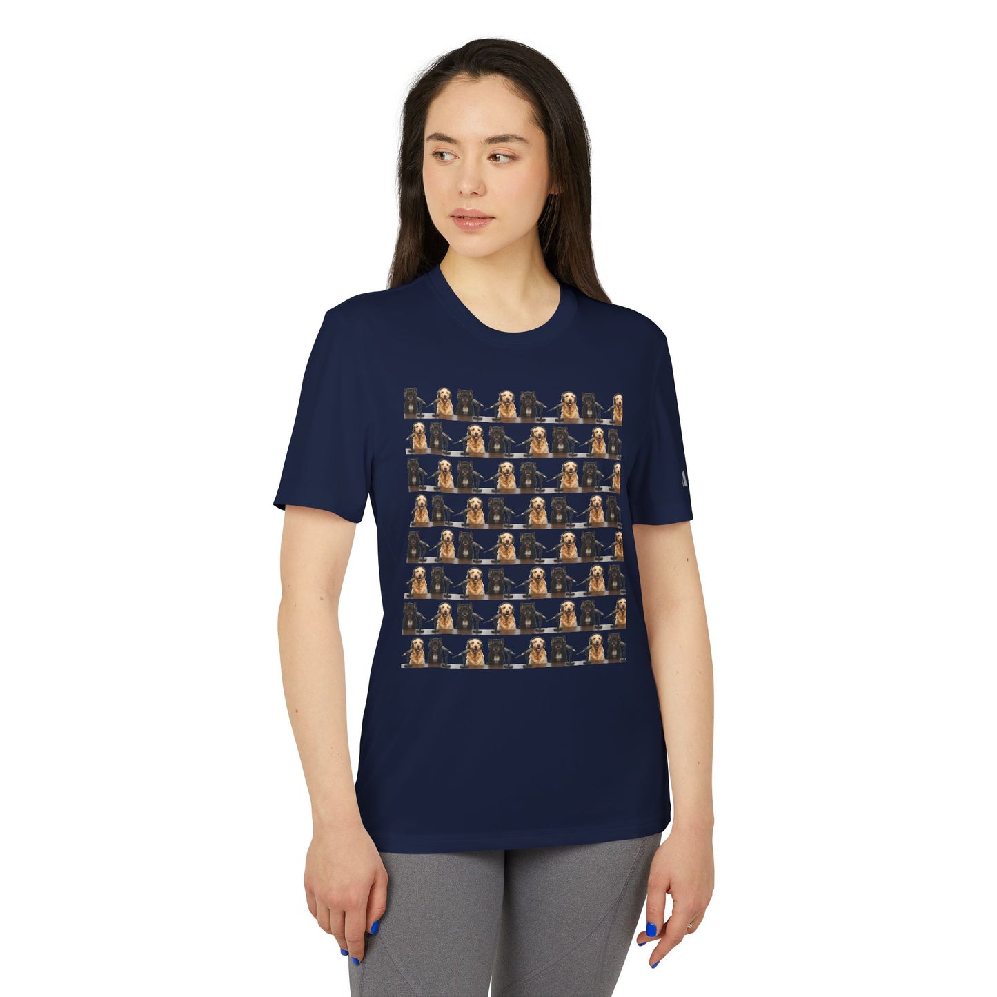 DogPack® presents Goldie & Frenchie™ Repeating Photo Print T-Shirt — adidas Performance Tee