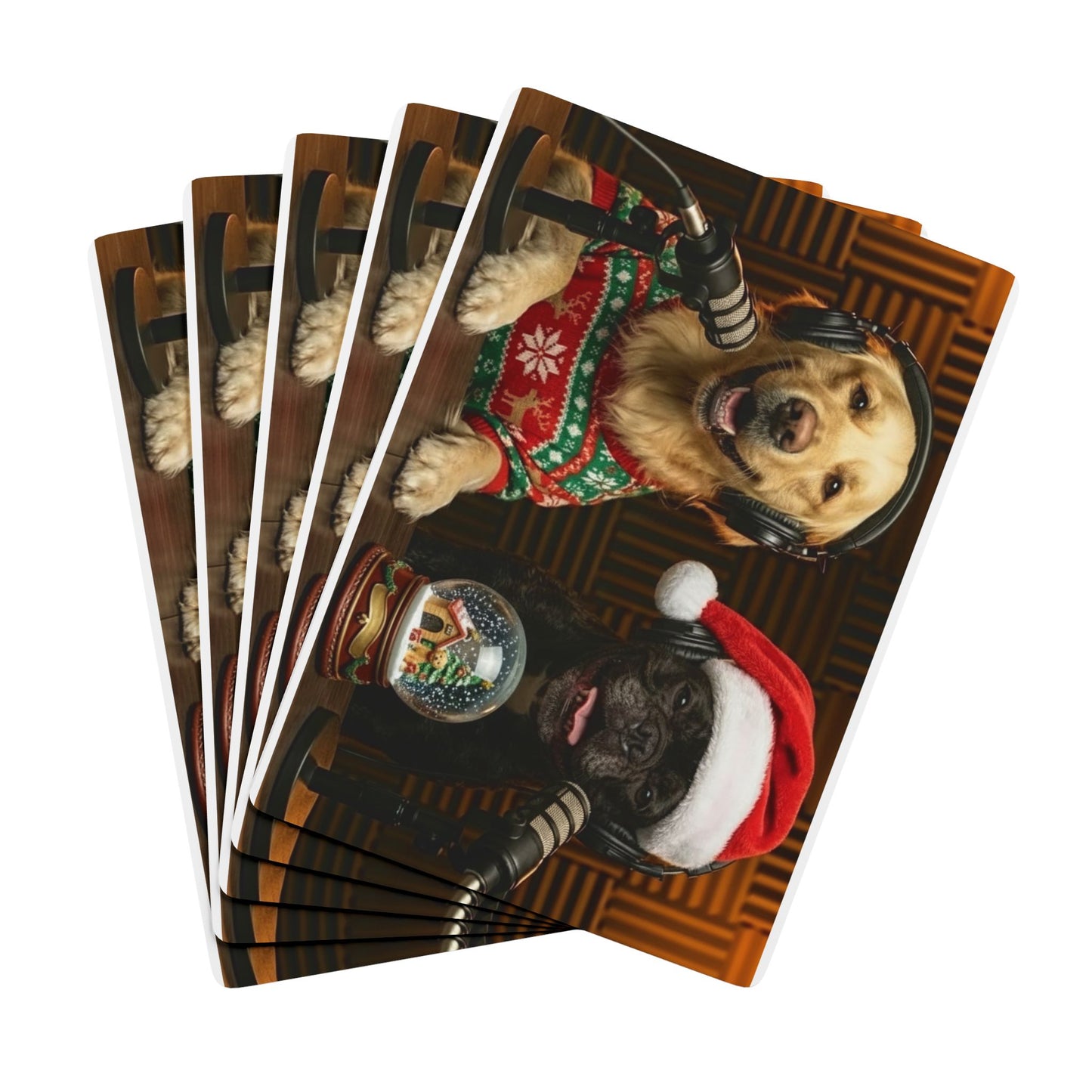 Goldie & Frenchie Christmas Themed Playing Cards