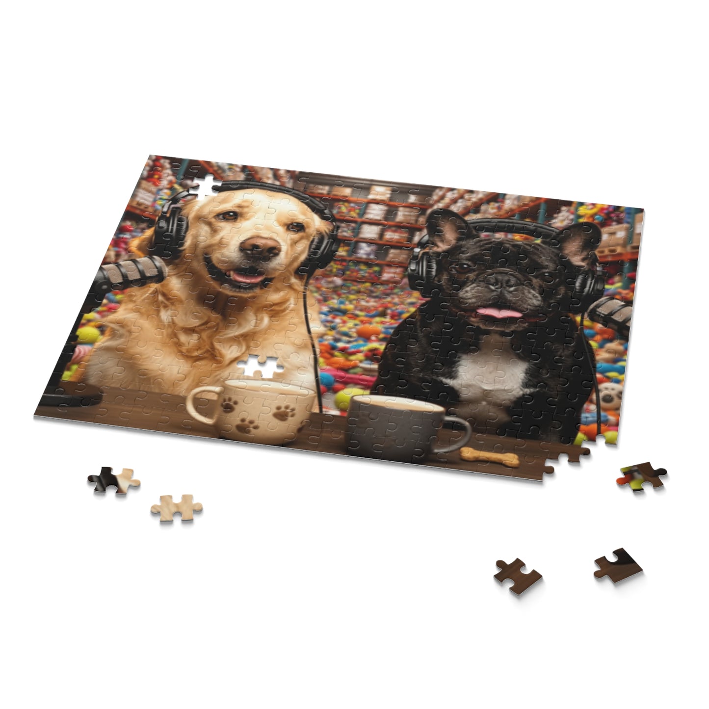 Goldie & Frenchie Podcast in the Warehouse Puzzle — 120/252/500-Piece Jigsaw