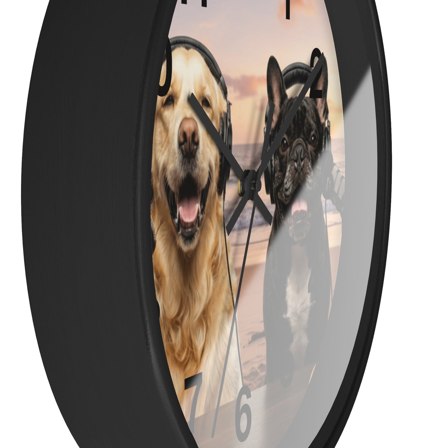 Goldie & Frenchie 'Beach Dogs' Wall Clock