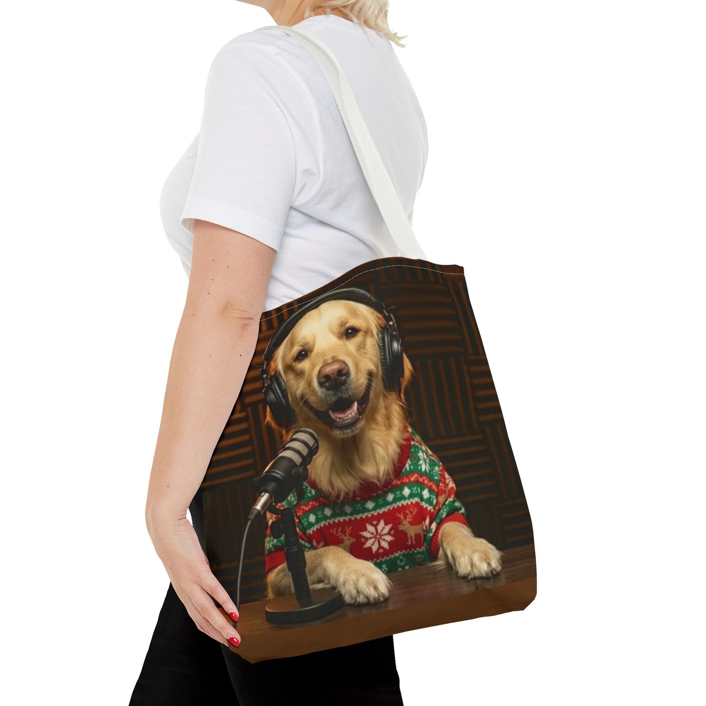 Goldie & Frenchie Smiling Christmas Tote Bag