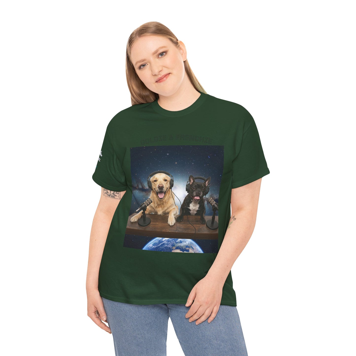 Goldie & Frenchie Broadcasting from Space T-Shirt