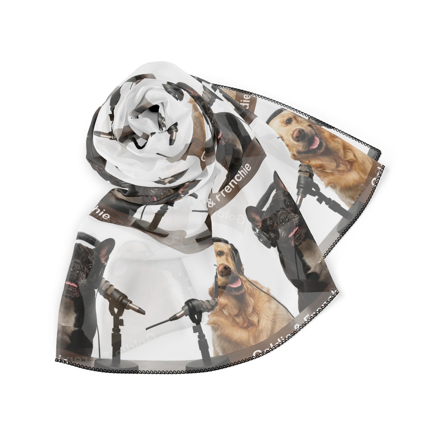 Goldie & Frenchie Square Repeat Pattern Scarf - 2 sizes available