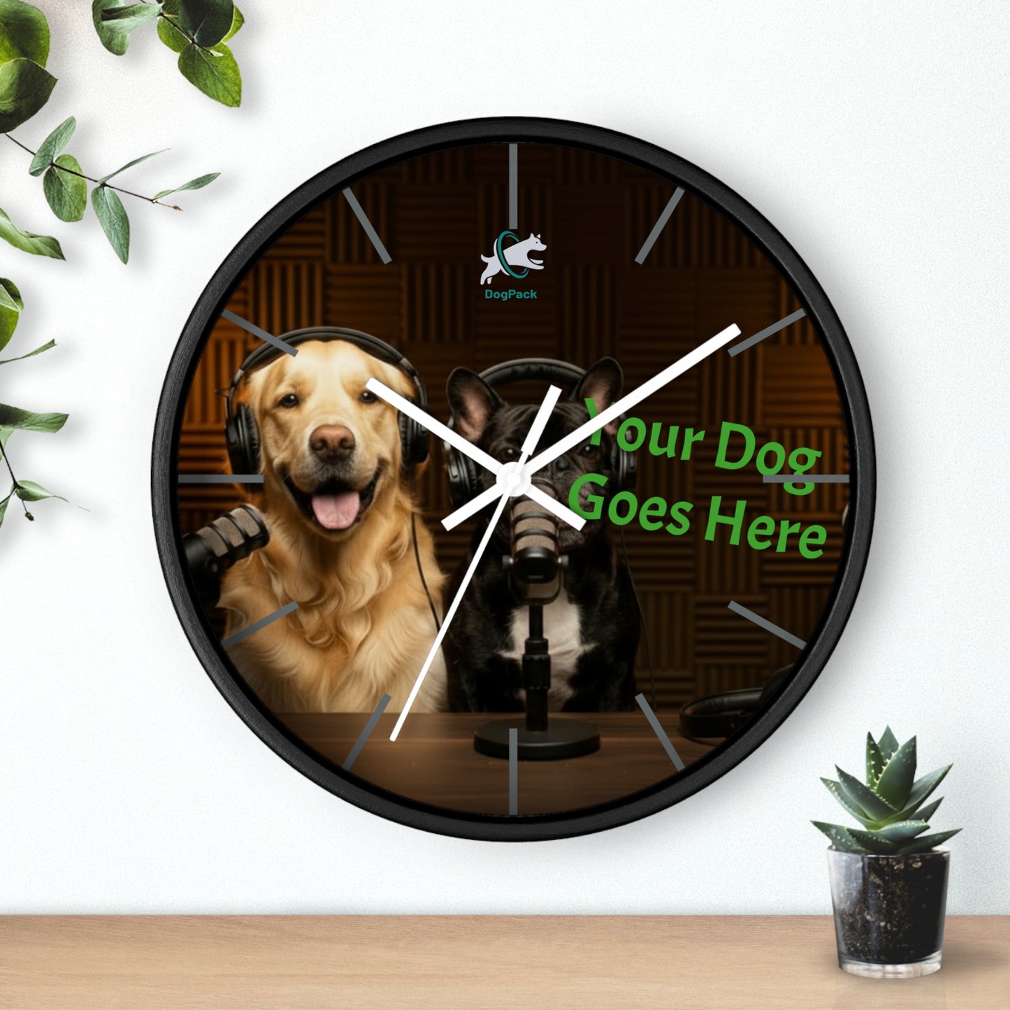 Goldie & Frenchie Custom Studio Wall Clock with your dog