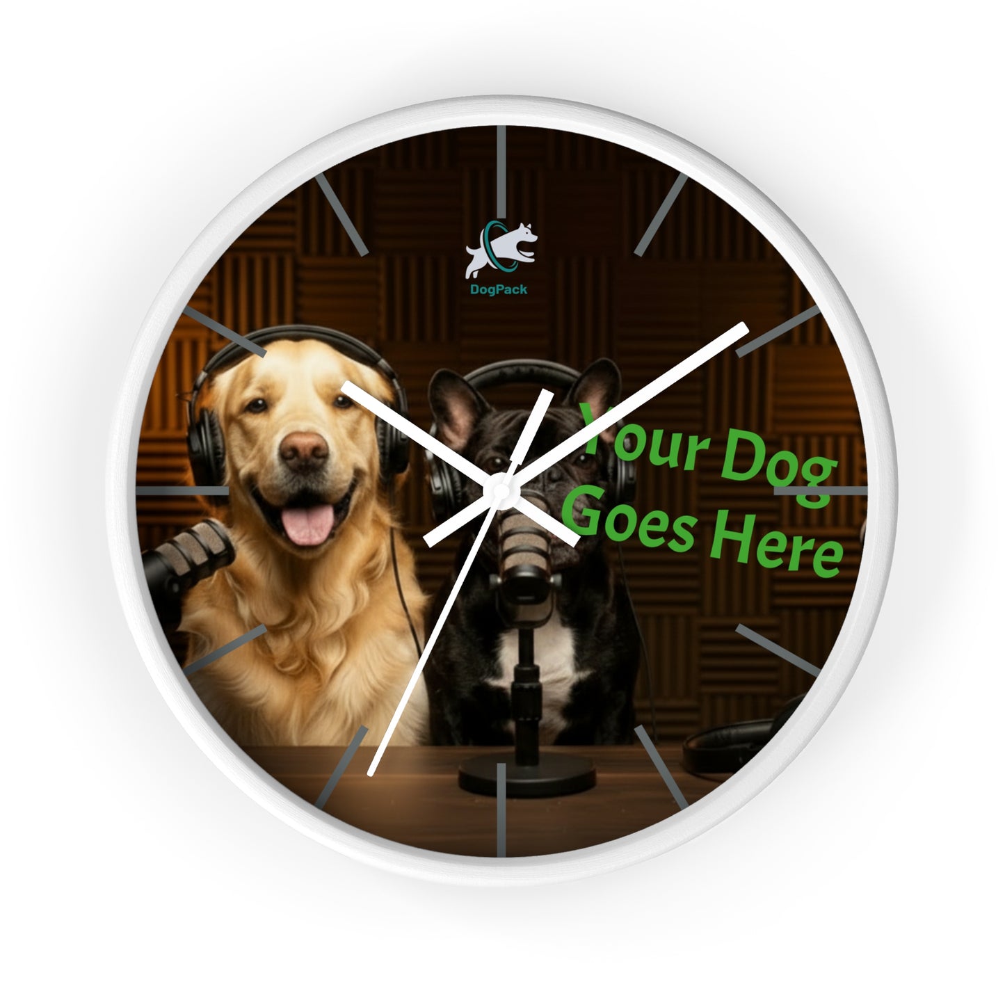 Goldie & Frenchie Custom Studio Wall Clock with your dog